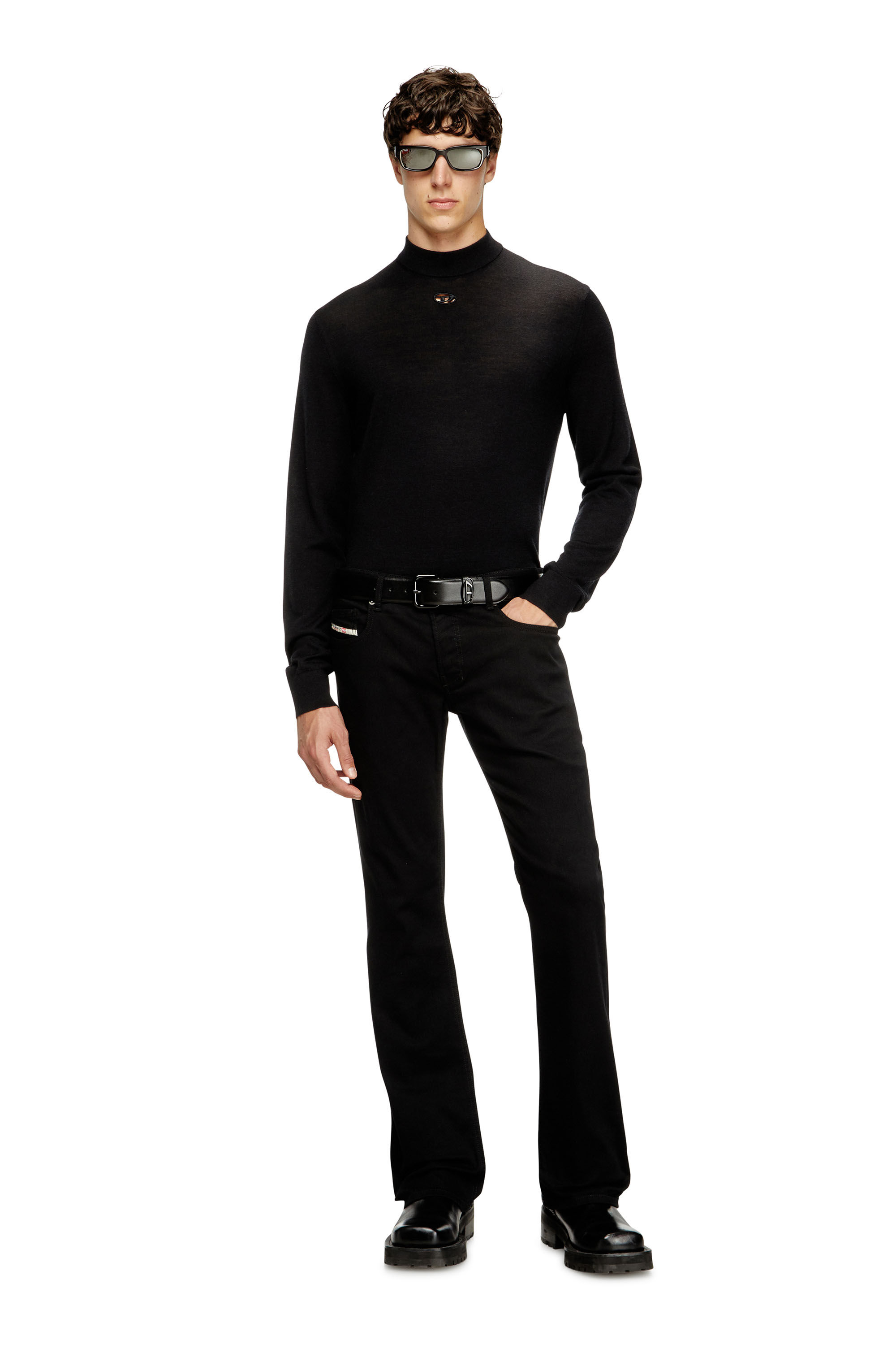 Diesel - K-GIL, Pull à col roulé en laine Homme in Noir - 1