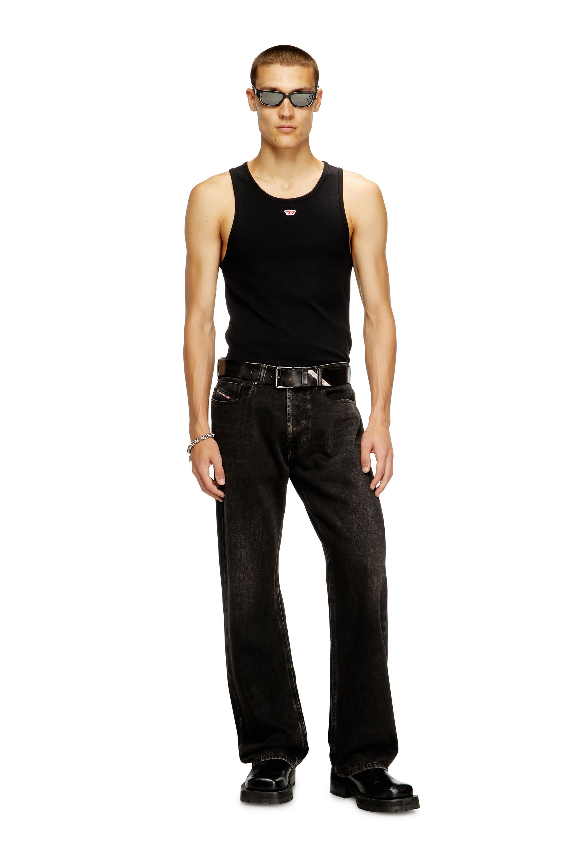 Diesel - T-LIFTY-D, Débardeur avec mini empiècement D Homme in Noir - 1