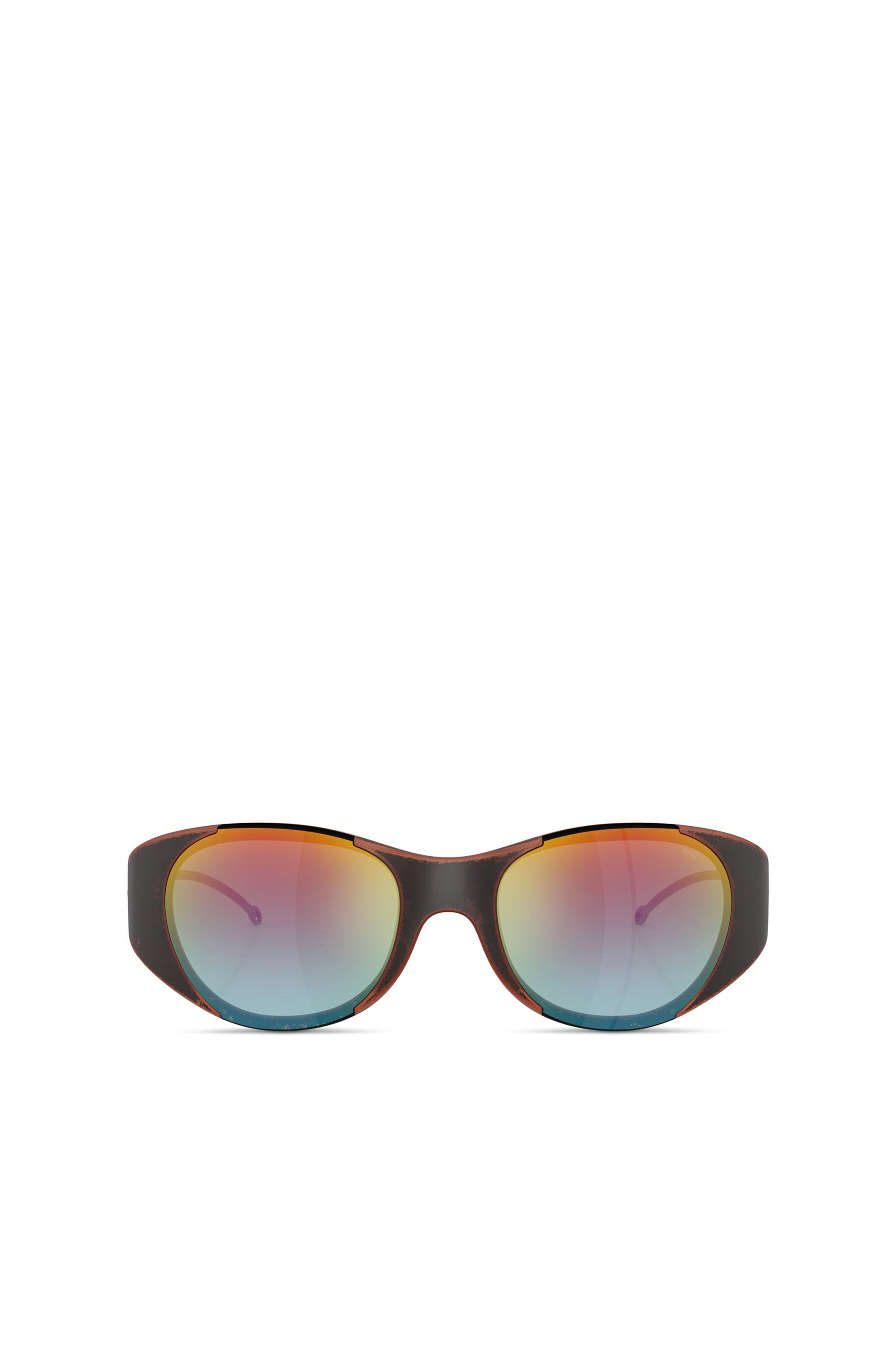 Diesel - 0DL3003, Unisex's Iconic oval sunglasses in Orange/Grey - 2
