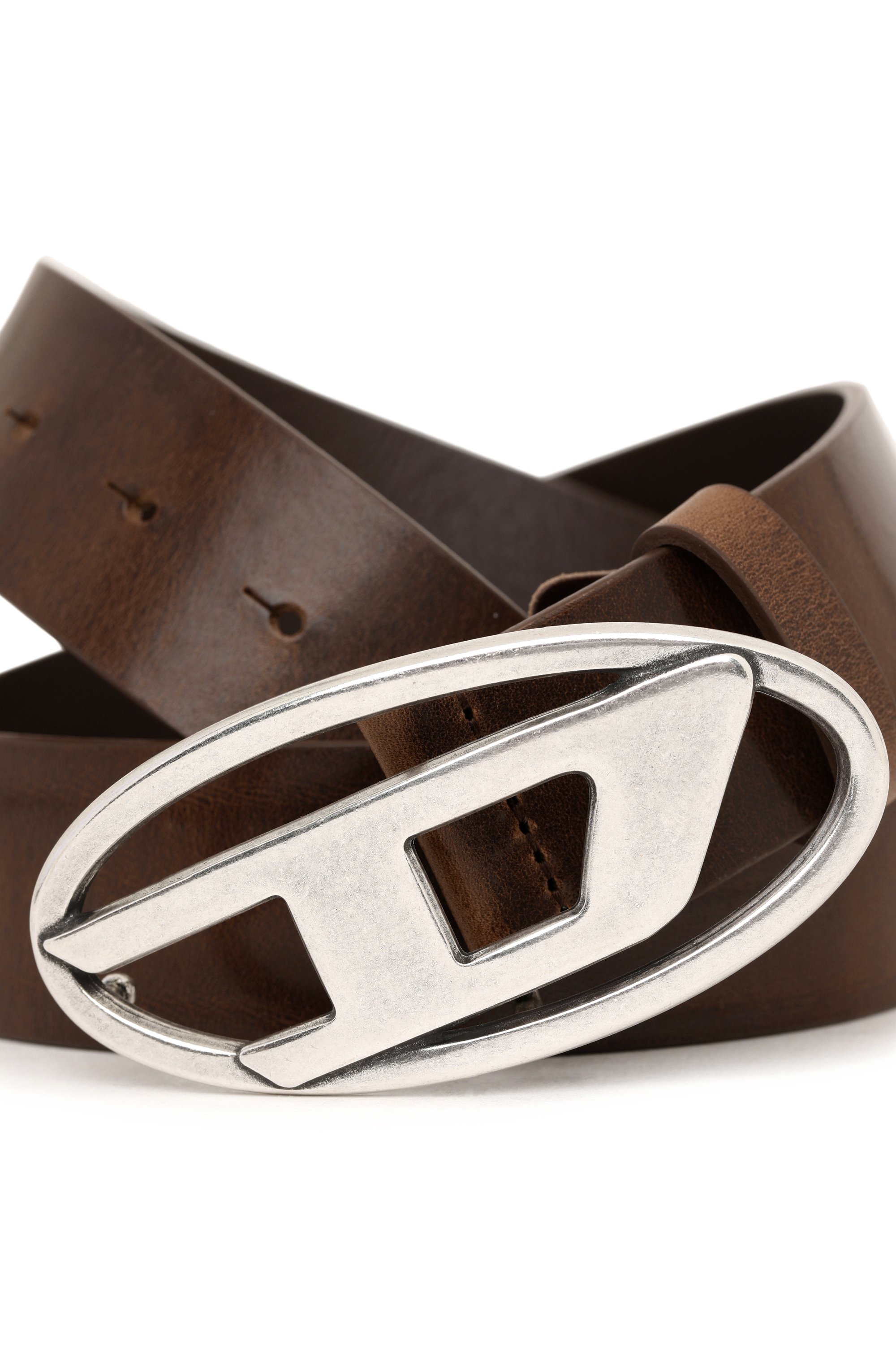 Diesel - B-1DR, Ceinture 3.9 cm en cuir avec boucle D Homme in Marron - 3